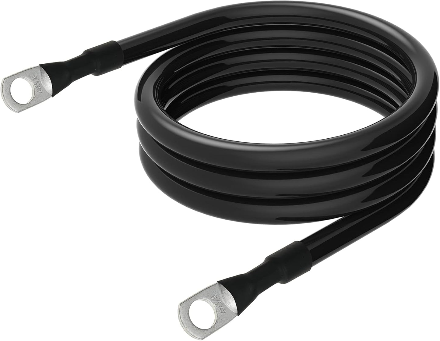 4 AWG Battery Cable 4AWG Gauge Battery Inverter Cables for Automotive Solar Marine Boat RV Car Motorcycle (4 AWG, 6FT, 3/8")