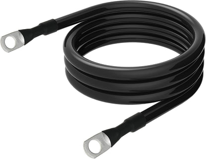 4 AWG Battery Cable 4AWG Gauge Pure Copper Battery Inverter Cables with 3/8 in Lugs Both Ends Power Inverter Wire Set for Automotive Solar Marine Boat RV Car Motorcycle Red and Black (6ft)
