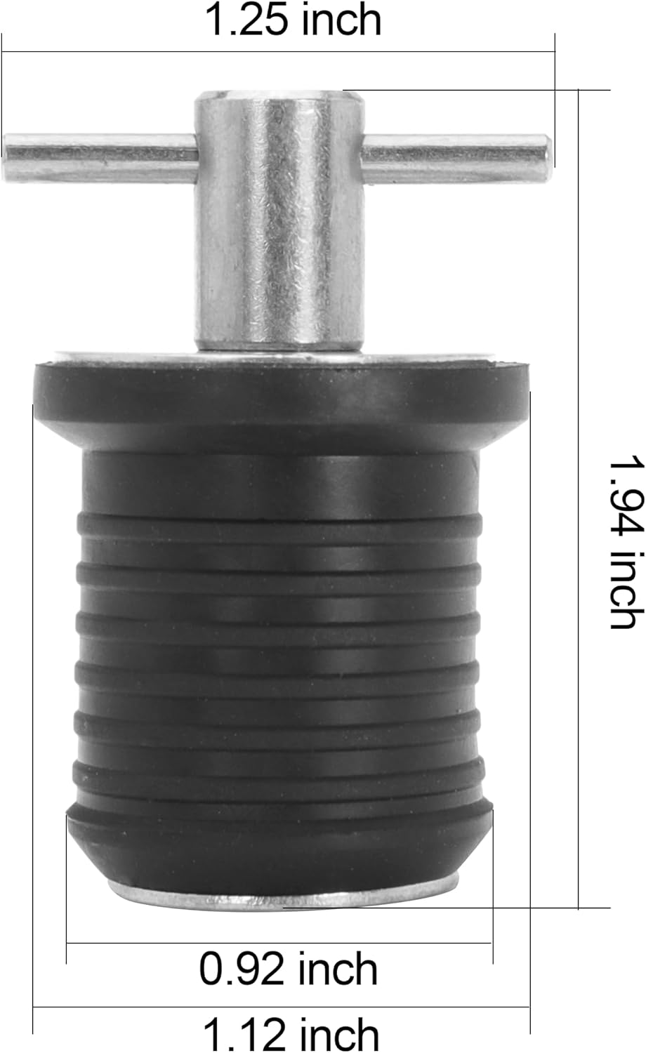 4pcs T-Handle Boat Plug Brass/Stainless Steel Boat Drain Plug Snap Handle Plug Rubber Drain Plug for Boat Marine