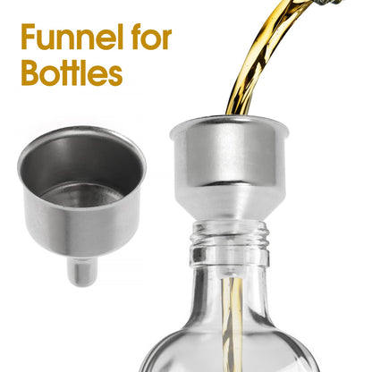 Stainless Steel Funnel for Flask Small Funnels for Drinking Liquor Flask,Oil Bottle,Perfume Bottle,Amber Bottle, Spices Liquids Universal Mini Funnel with 3/8" Spout (2)