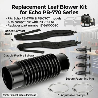Backpack Blower Straps Replaces P021046660 P021046661 with E164000090 Blower Tube for Echo PB-770H PB-770T PB-760LNH Back Pack Leaf Blower