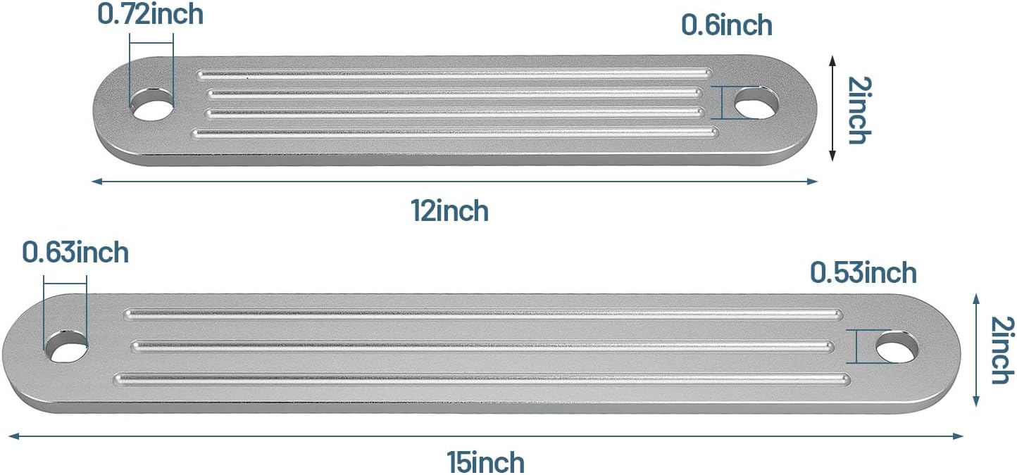 Transom Support Plate Kit TSP-1 TSP-2DP Fit for Top Bolt Holes and Lower Support Bolt Holes Marine Aluminum Transom Support Plate Replace for 3001-8067 Holes Size 12” x 2” and 15” x 2”