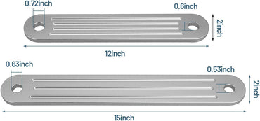 Transom Support Plate Kit TSP-1 TSP-2DP Fit for Top Bolt Holes and Lower Support Bolt Holes Marine Aluminum Transom Support Plate Replace for 3001-8067 Holes Size 12” x 2” and 15” x 2”