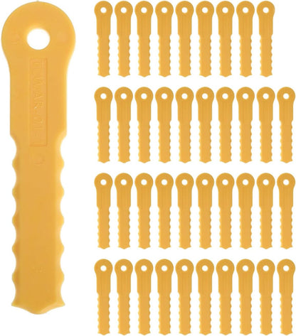 40PCS Replacement Blades for Weed Warrior Push-N-Load 3 Blade Trimmer Head for Pivotrim Hybrid 2-N-1 Head