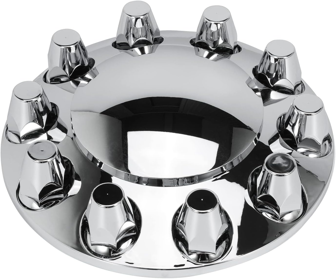 Front and Rear Axle Wheel Cover Hub Cap 33mm Screw-on Lug Nut Covers for Freightliner Kenworth Peterbilt, for Semi Trucks, Domed