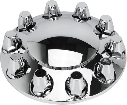 Front and Rear Axle Wheel Cover Hub Cap 33mm Screw-on Lug Nut Covers for Freightliner Kenworth Peterbilt, for Semi Trucks, Domed