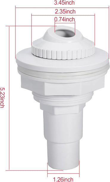 Pool Return Jet Fitting Above Ground Pool Complete Pool Return Jet Kit with Gaskets and Hose Adapter Complete with Connector, Eyeball Assembly(1)