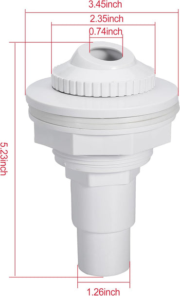 Pool Return Jet Fitting Above Ground Pool Complete Pool Return Jet Kit with Gaskets and Hose Adapter Complete with Connector, Eyeball Assembly(2)