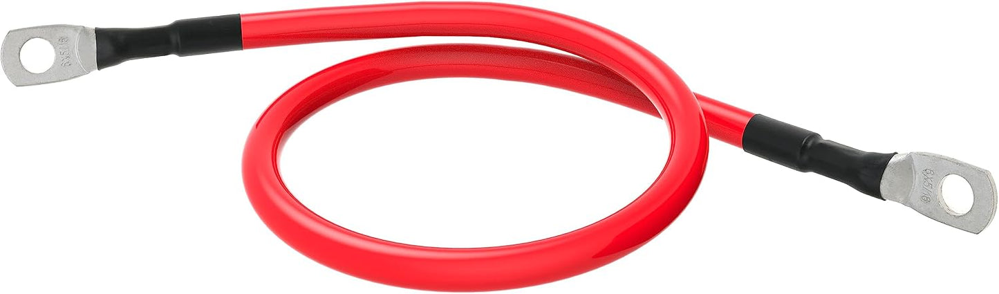 6 AWG Battery Cable 6AWG Gauge Battery Inverter Cables for Automotive Solar Marine Boat RV Car Motorcycle (6 AWG, 1FT, 5/16")