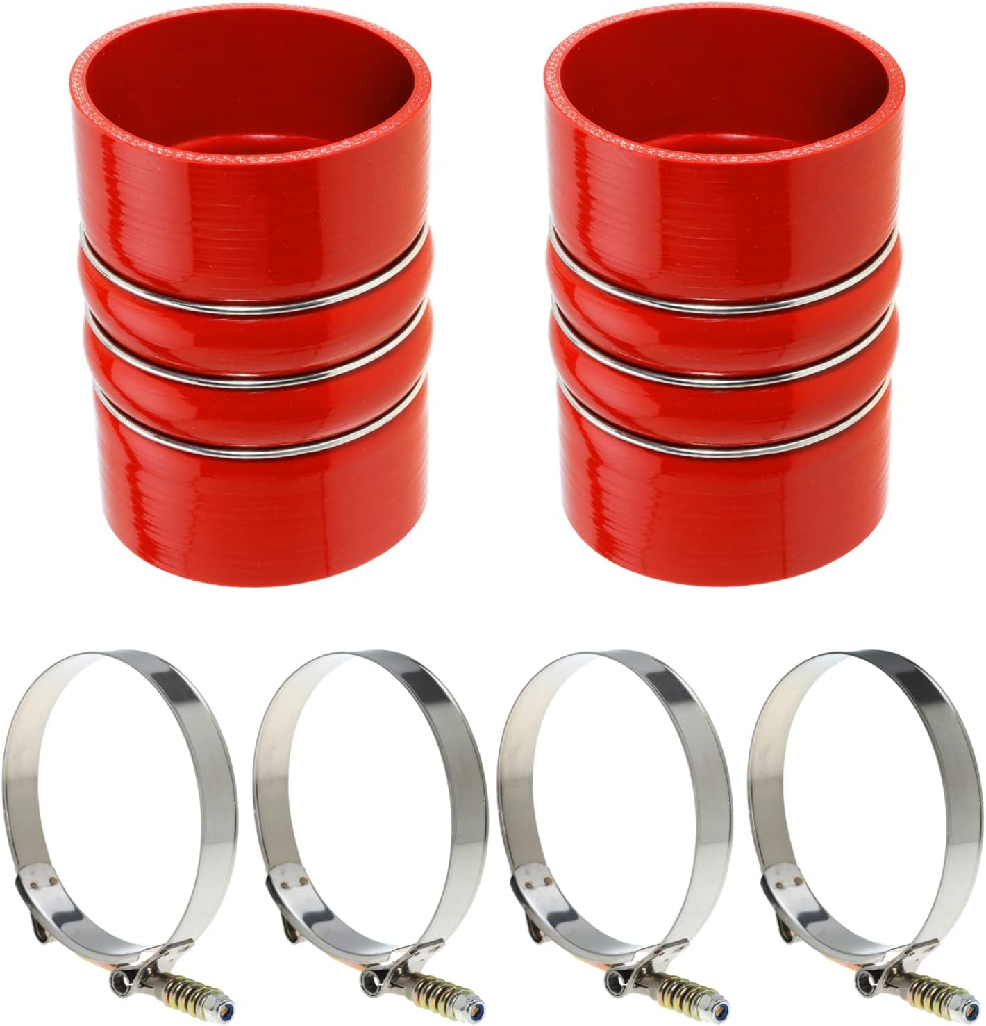 Silicone Charge Air Cooler Hump Hose Boot Set 4" X 6" 4 inch with T Bolt Clamp Red