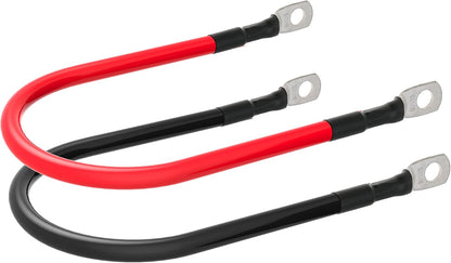 6 AWG Battery Cables 6 Gauge Battery Power Inverter Cable with 5/16 Inch Tinned Copper Lugs Both Ends for Solar Marine Boat RV Car Motorcycle 2 pcs (9 in)