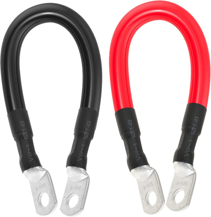 2 AWG Battery Cable 2AWG Battery Power Inverter Cables with 5/16 in Lugs Terminal for Automotive Solar Marine Boat RV Car Motorcycle (1FT)