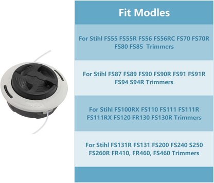 C26-2Trimmer Head Replace 4002 710 2169 for Stihl FS55 FS55R FS56 FS56RC FS70 FS70R FS80 FS85 FS90 FS90R FS91 FS94 FS110 FS120 FS131R FS131 S250 FS240 Trimmer Weed Eater 5PC