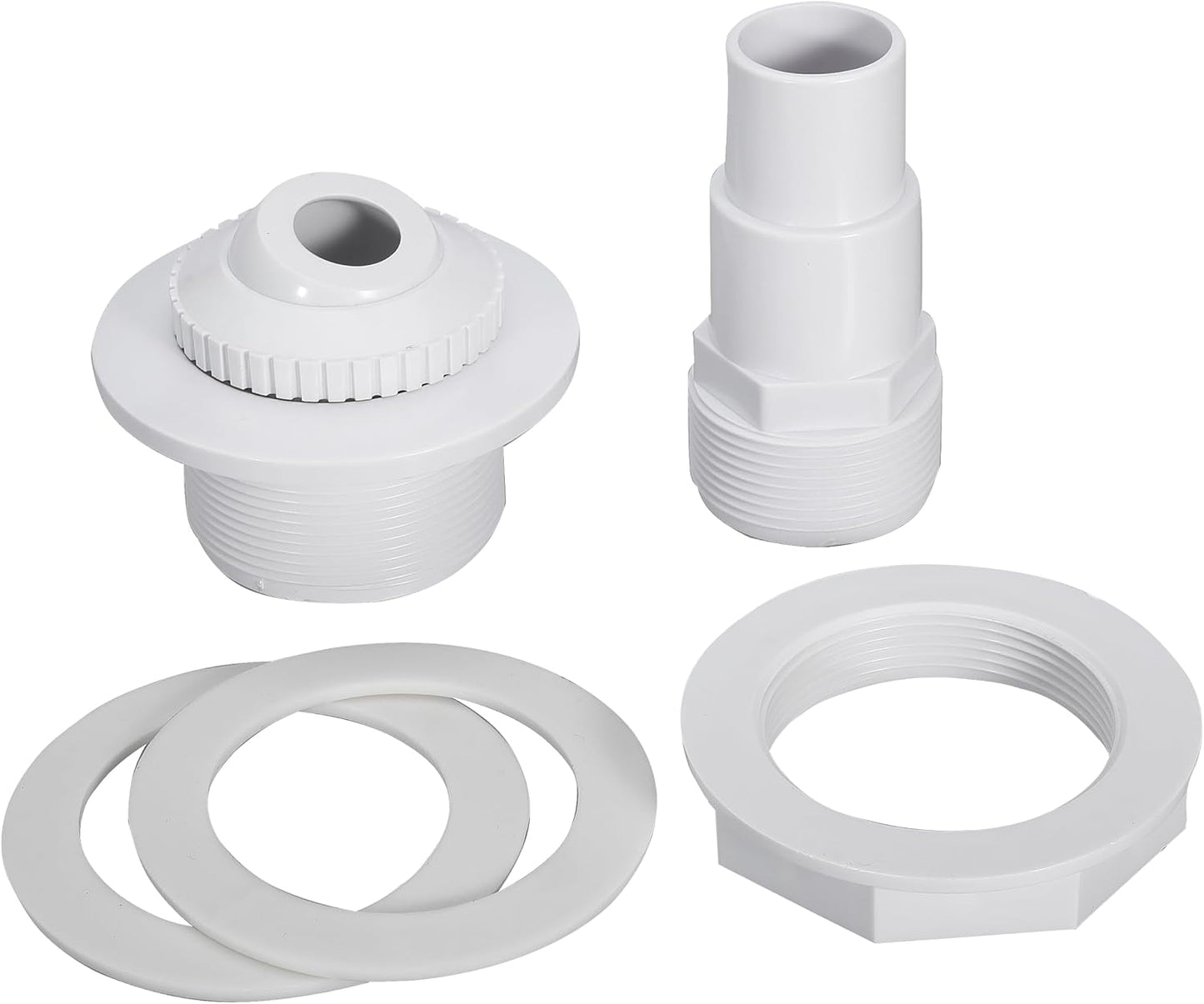 Pool Return Jet Fitting Above Ground Pool Complete Pool Return Jet Kit with Gaskets and Hose Adapter Complete with Connector, Eyeball Assembly(2)
