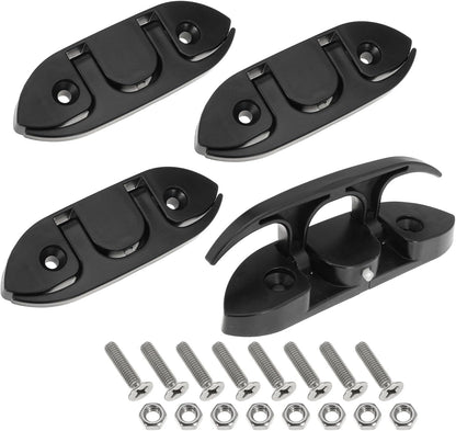 Boat Folding Cleats 5" Flip-up Dock Cleat with Screws Nylon Dock Cleats Folding Cleat for Deck Marine Kayak Yacht and Pontoon