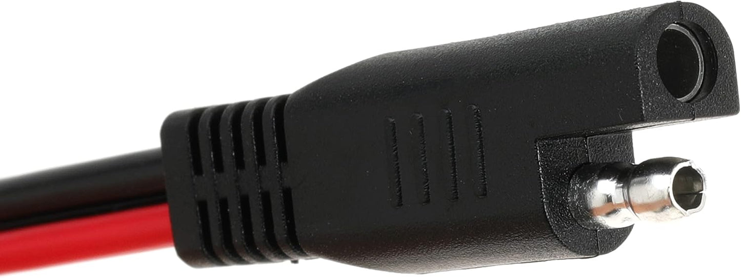 12 AWG SAE to SAE Extension Cable 12 Gauge 2-Pin SAE Connector Extension Cord with Dual Head Plug for Solar Panel Automotive Car Motorcycle 12in