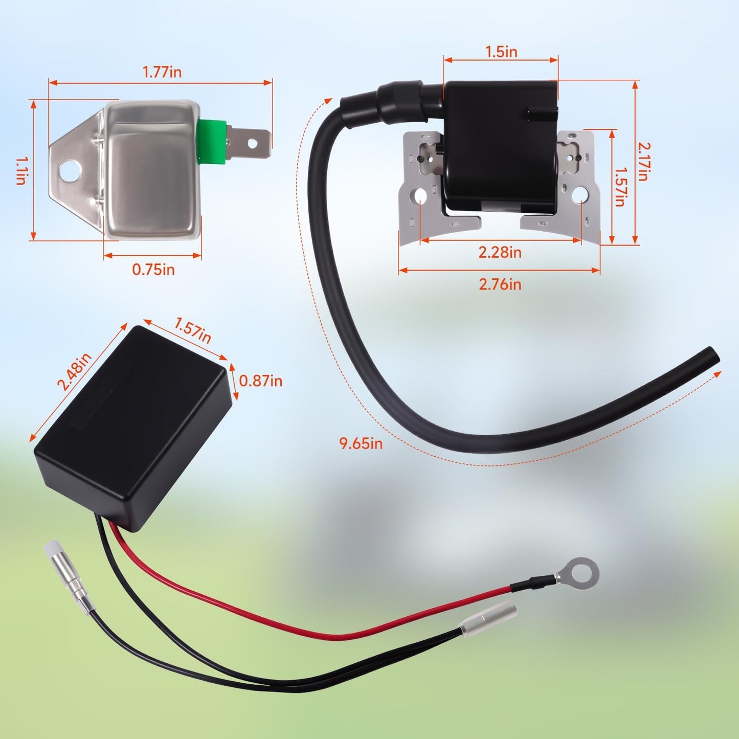 Ignition Coil 101909201 & RPM REV Limiter 1019094-01 & Igniter Module 211192161 for Club Car for Kawasaki FE290 FE350
