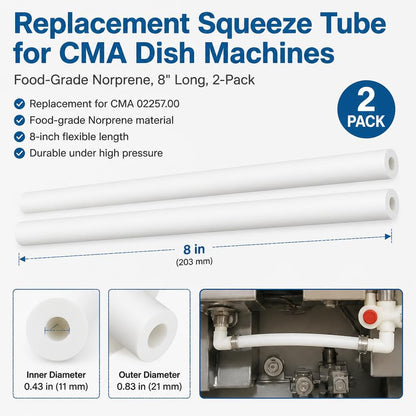 Squeeze Tube for Norprene 8 for CMA Dish Machines Replace 02257.00 Keep Cracking and Leaking Water (Pack of 3)