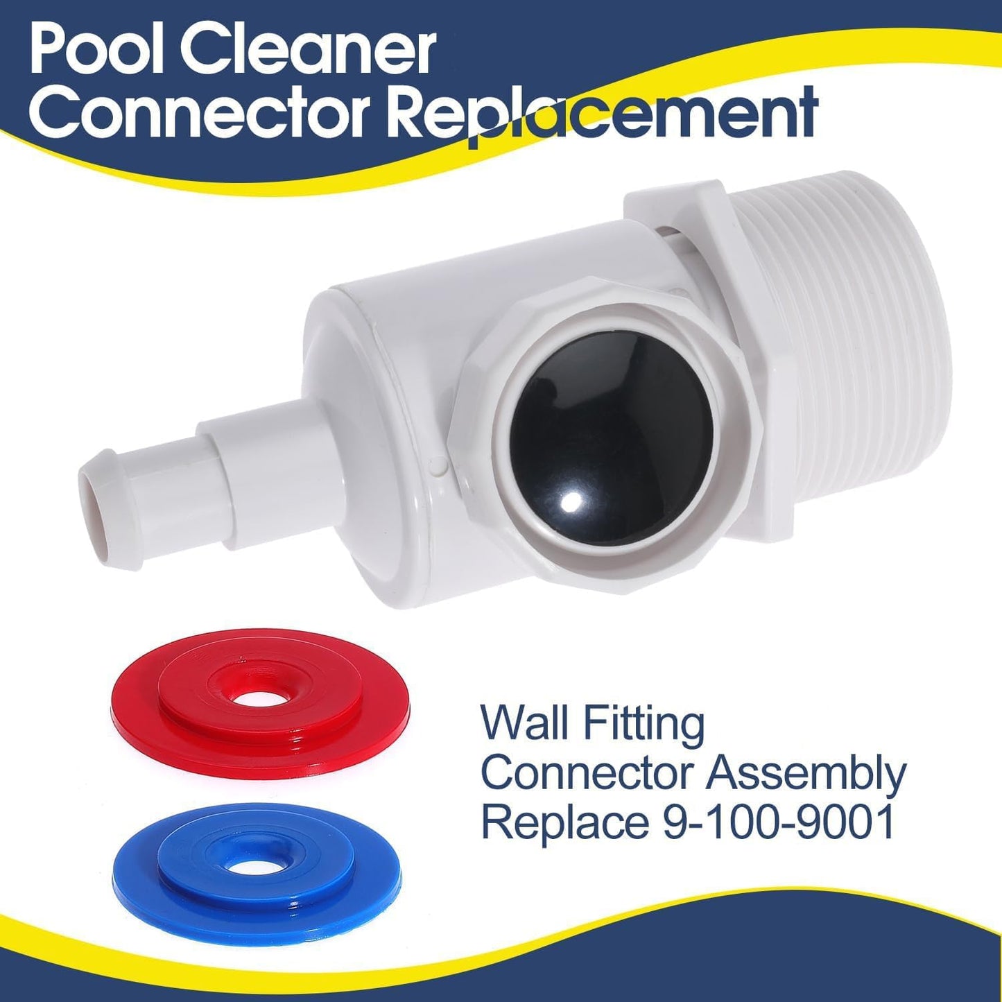 Pool Cleaner Connector Wall Fitting Assembly Replace 9-100-9001 for Polaris for Zodiac 380 280 180 3900 Pool Cleaner Universal Wall Fitting Connector(Connector-092T)