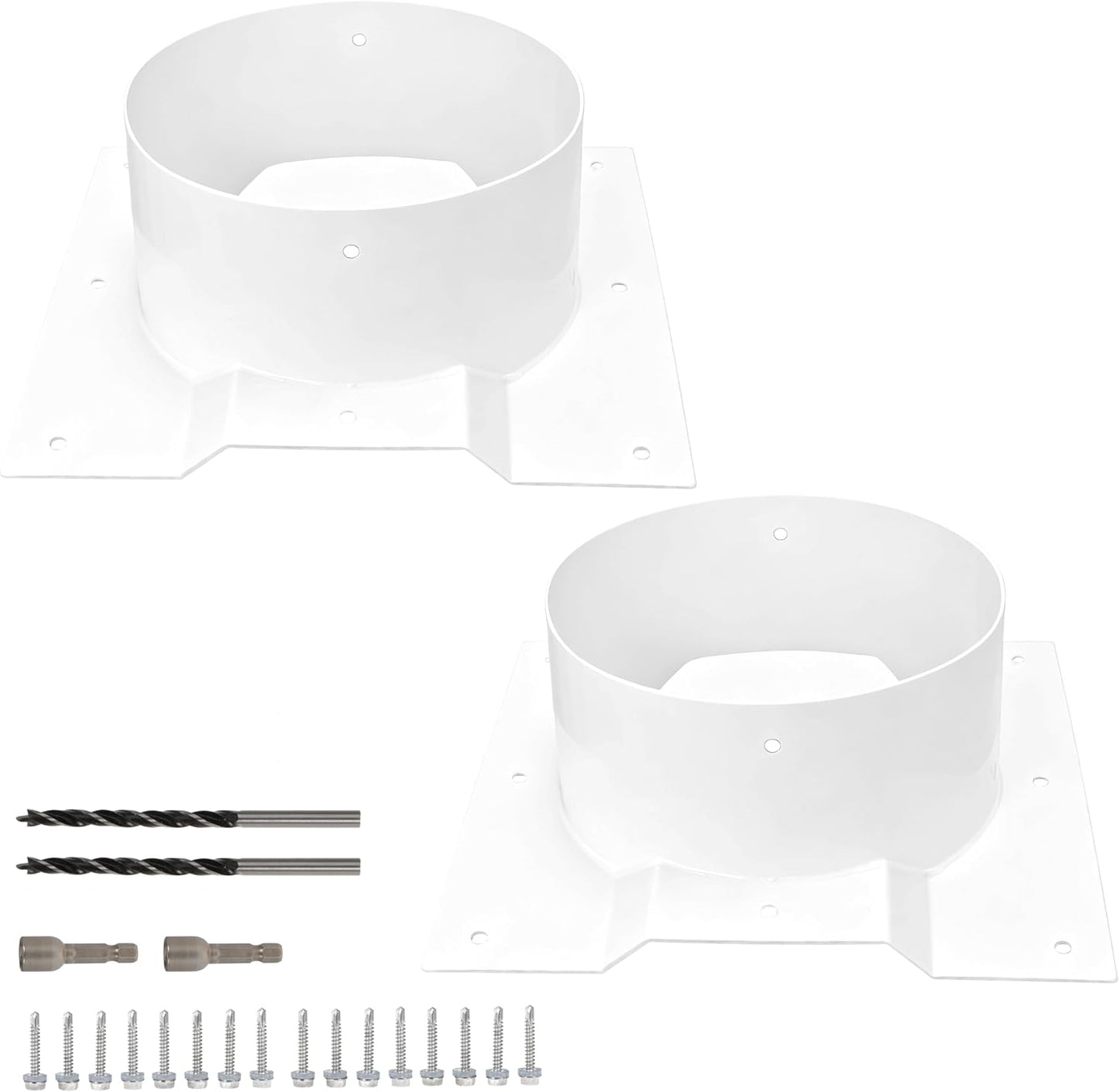 8 Inch Shipping Container Roof Vent Adapter 8" for Whirlybird Turbines, Round Chimney Caps and Corrugated Roof Window Vents, 2 Pack, Black