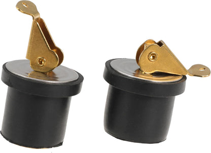 Boat Plug 7/8 Inch Brass Boat Drain Plug Snap Handle Plug Deck Plug for Boat Marine (7/8inch-2)