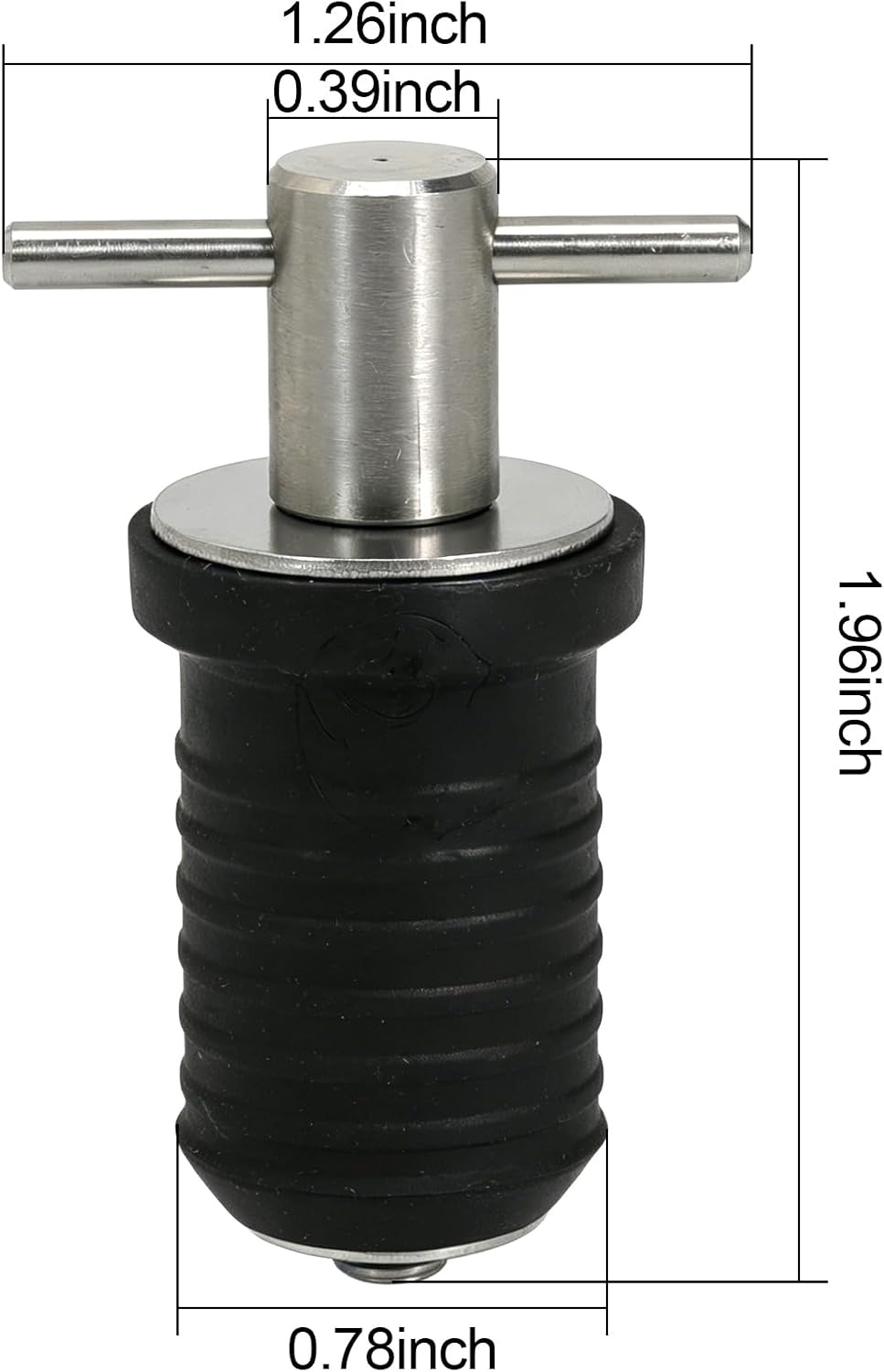 2 Pcs Boat Drain Plug With T Handle - Snap Rubber Plugs With Brass/Stainless Steel Handle - Marine Twist Accessories