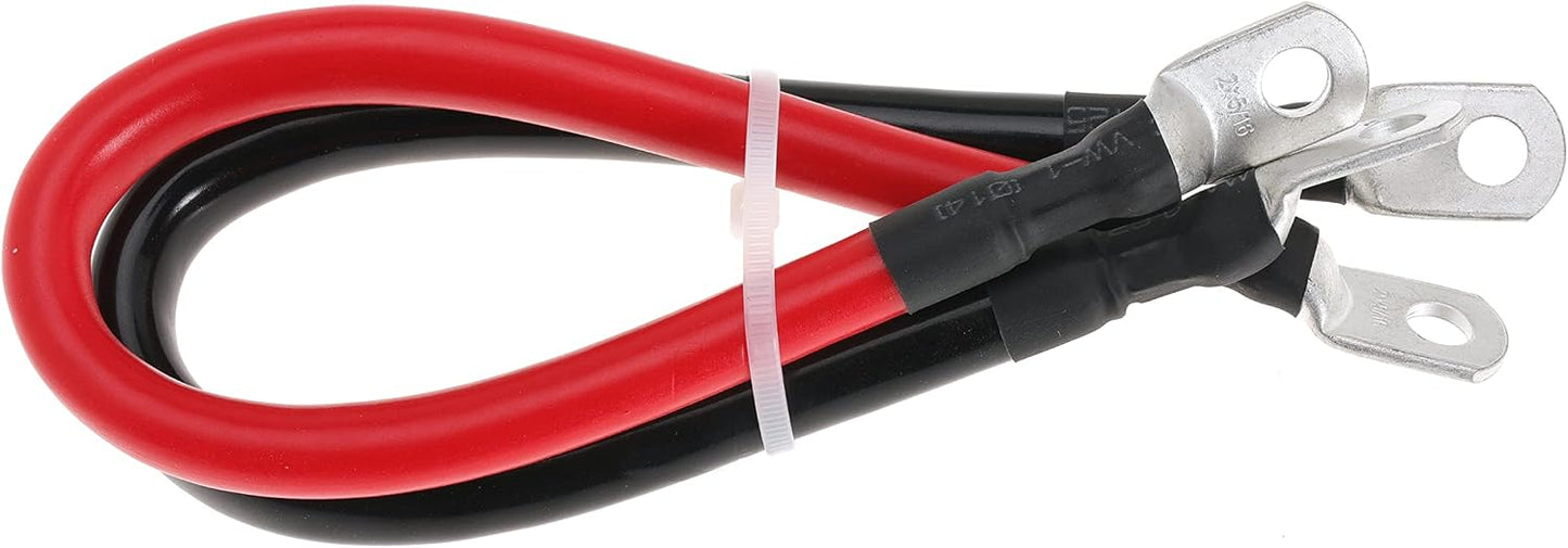 2 AWG Battery Cable 2AWG Battery Power Inverter Cables with 5/16 in Lugs Terminal for Automotive Solar Marine Boat RV Car Motorcycle (1FT)