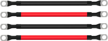3FT 4 AWG Battery Cable 4 Gauge Battery Cables 4AWG 3 FT Battery Inverter Wires Cables with 3/8 inch Lugs for Solar Power Inverters, RVs, Campers, Travel Trailers, Cars, 2 Pairs
