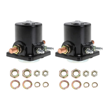 12V Black Manual Surface Mount Solenoid Relay Switch for Mercury, OMC, Sierra Marine Outboards (383622, 395419, 582708, 586180, 18-5808, 47886, 47886T) - Normally Open, 30A, Silver Contact