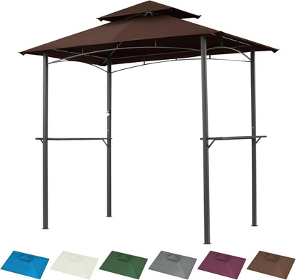Gazebo Canopy Replacement -Grill Gazebo Replacement Roof -Gazebos on Clearance Outdoor Shelter Top Double Tiered Cover, 10x10 FT (Claret)