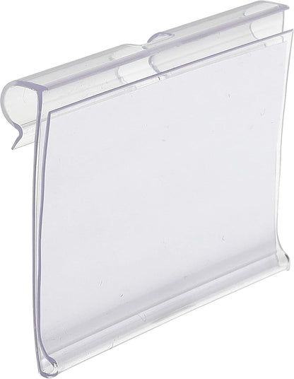 50pcs Labels for Storage Bins Plastic Label Clip, Basket Labels Clip On Wire Shelf Price Label Holder Merchandise Sign Display Holder, 50pcs Label Insert Included (2.36IN*1.57IN)