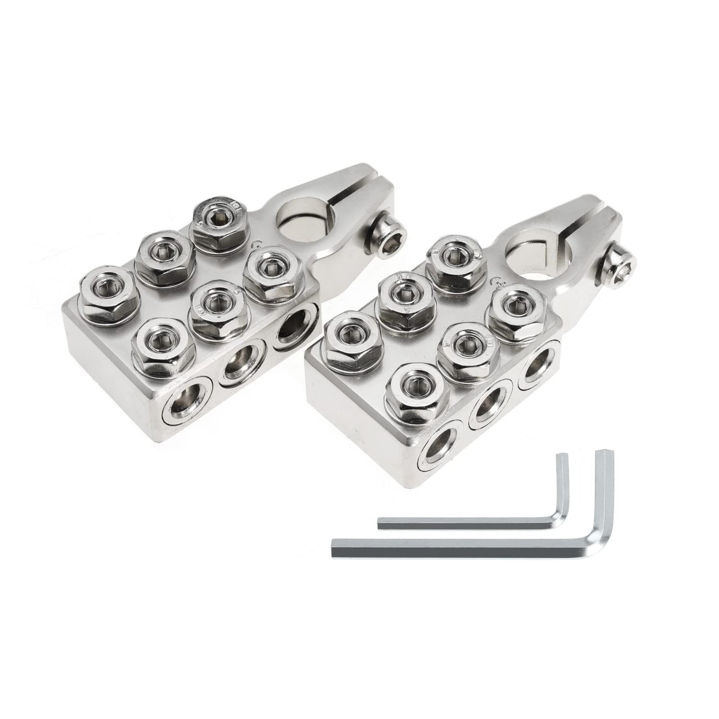 6x1/0 AWG Battery Post Terminal Connector 0 Gauge 12 Way Battery Terminal Clamps Replacement for Tapered Top Post