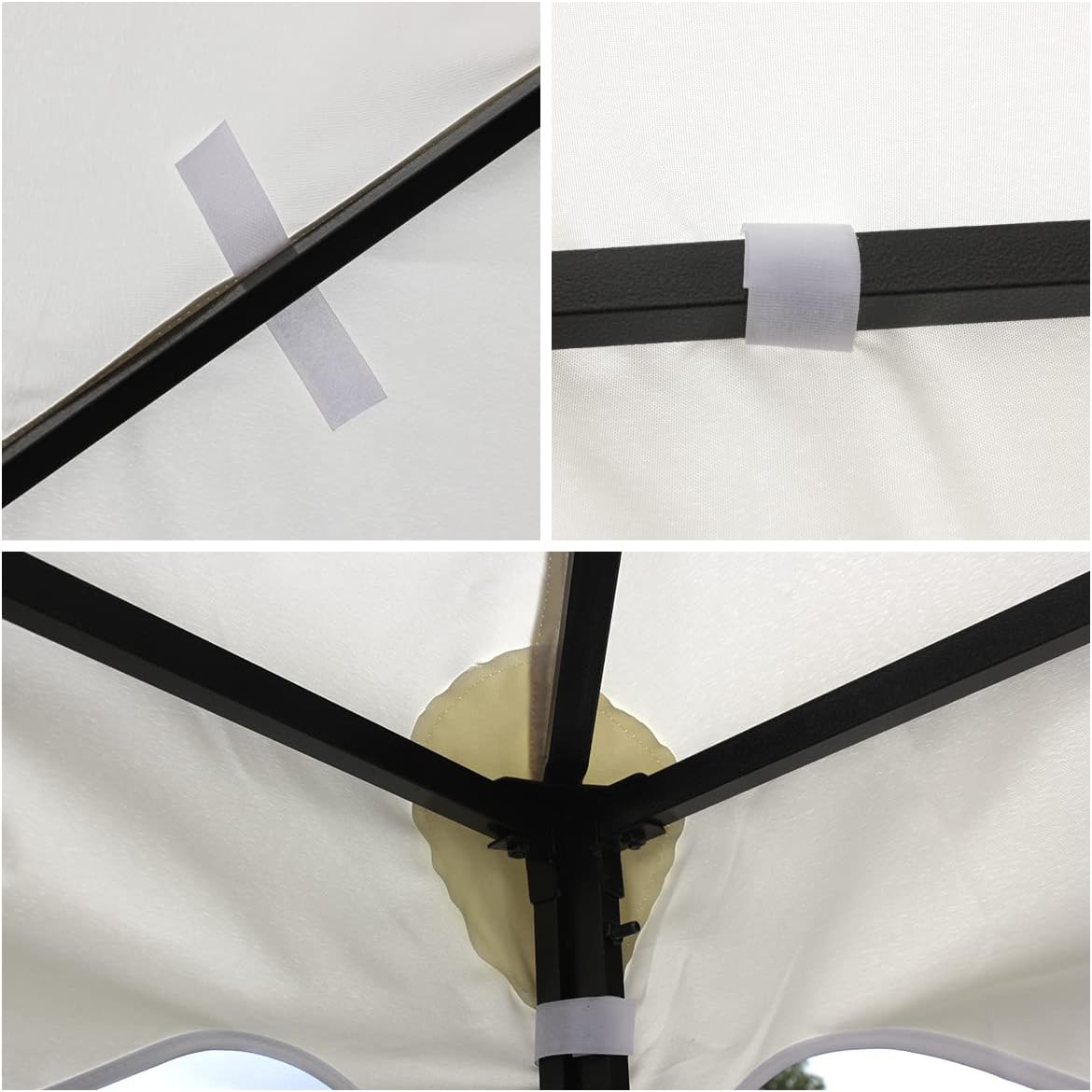 Gazebo Canopy Replacement Top - 10x10 FT Double Tiered Canopy Cover, Off White
