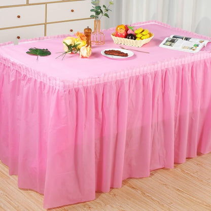 10-Parks Tulle Table Skirt-5 Pack Pink Table Cloths for Parties Table Skirts for Rectangle Tables 54" x 108" Pink Tablecloths for Party Birthday Baby Shower