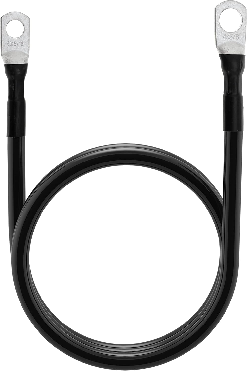 5 AWG Battery Cables 5 Gauge Power Inverter Cables with 3/8 Inch and 5/16 Inch Lugs Each End for Solar Marine Boat Vessel RV Car SUV Truck Tractor Motorcycle 2pcs (2FT, 5 AWG)