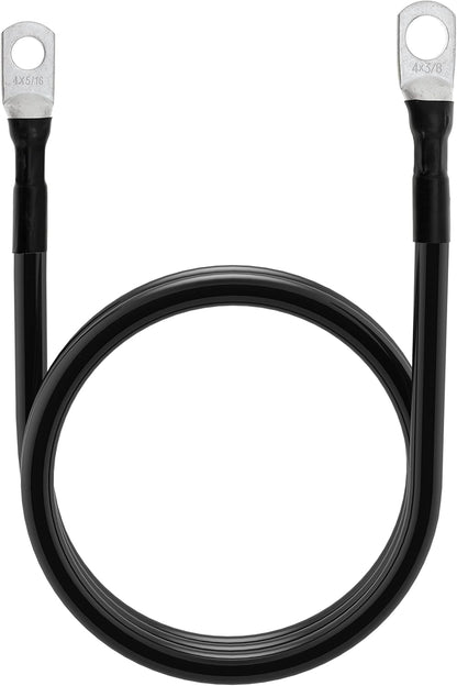 5 AWG Battery Cables 5 Gauge Power Inverter Cables with 3/8 Inch and 5/16 Inch Lugs Each End for Solar Marine Boat Vessel RV Car SUV Truck Tractor Motorcycle 2pcs (2FT, 5 AWG)