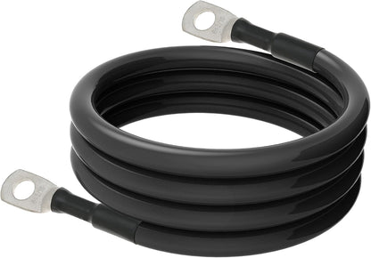 6 AWG Battery Cables 6 Gauge Battery Power Inverter Cable with 5/16 Inch Tinned Copper Lugs Both Ends for Solar Marine Boat RV Car Motorcycle 2 pcs (3FT)