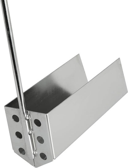 1PCS Deep Fryer Crumb Scoop, V-Shaped Fryer Strainer Crumb Scoop 750°F Heat-Resistant with Long Handle Drain Holes for Commercial Fryers Oil Filtration and Crumb Cleaning
