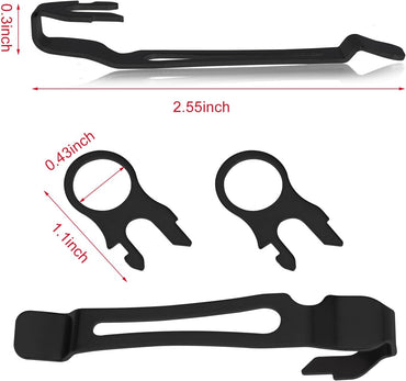 Quick-Release Pocket Clips+ Lanyard Ring Set Stainless Steel Quick Release Multi-Tool Pocket Clip (Black-2)