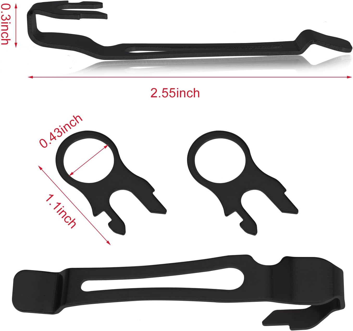 Quick-Release Pocket Clip+ Lanyard Ring Set Stainless Steel Quick Release Multi-Tool Pocket Clip(Black-1)