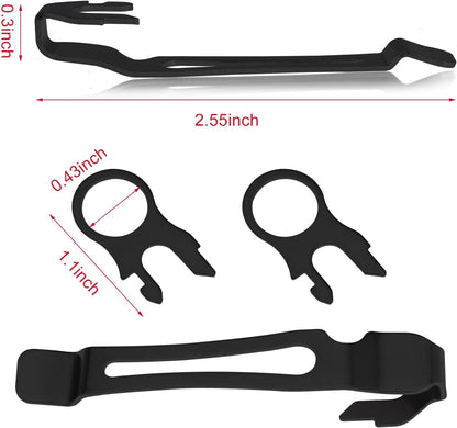 Quick-Release Pocket Clip+ Lanyard Ring Set Stainless Steel Quick Release Multi-Tool Pocket Clip(Black-1)
