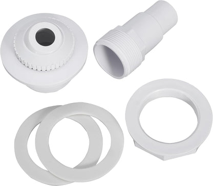 Pool Return Jet Fitting Above Ground Pool Complete Pool Return Jet Kit with Gaskets and Hose Adapter Complete with Connector, Eyeball Assembly(1)