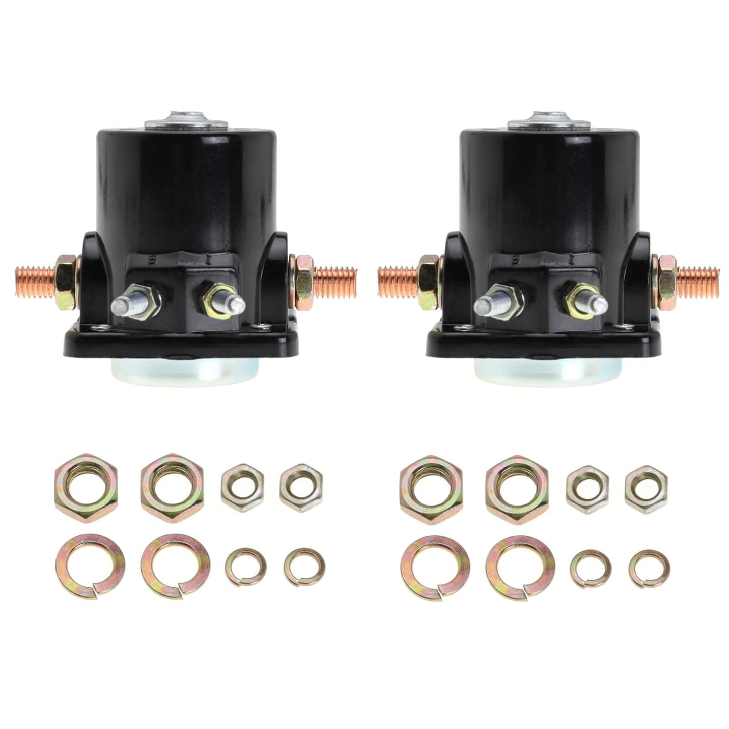 12V Black Manual Surface Mount Solenoid Relay Switch for Mercury, OMC, Sierra Marine Outboards (383622, 395419, 582708, 586180, 18-5808, 47886, 47886T) - Normally Open, 30A, Silver Contact