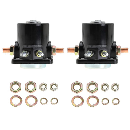 12V Black Manual Surface Mount Solenoid Relay Switch for Mercury, OMC, Sierra Marine Outboards (383622, 395419, 582708, 586180, 18-5808, 47886, 47886T) - Normally Open, 30A, Silver Contact