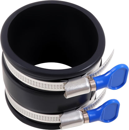 2-1/2 Inch Dust Control Flex Cuff with Adjustable Hose Clamps, Rubber Connector Rubber Cuff Coupler for Woodworking Dust Collection Fittings, 2 Pack