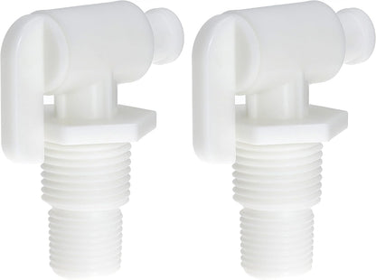 Drain Valve 3/8" and 1/2" Male NPT Dual Barbed Drain Cock Replacement for RV Camper Travel Trailer Fresh Water Tank or System Pack of 2