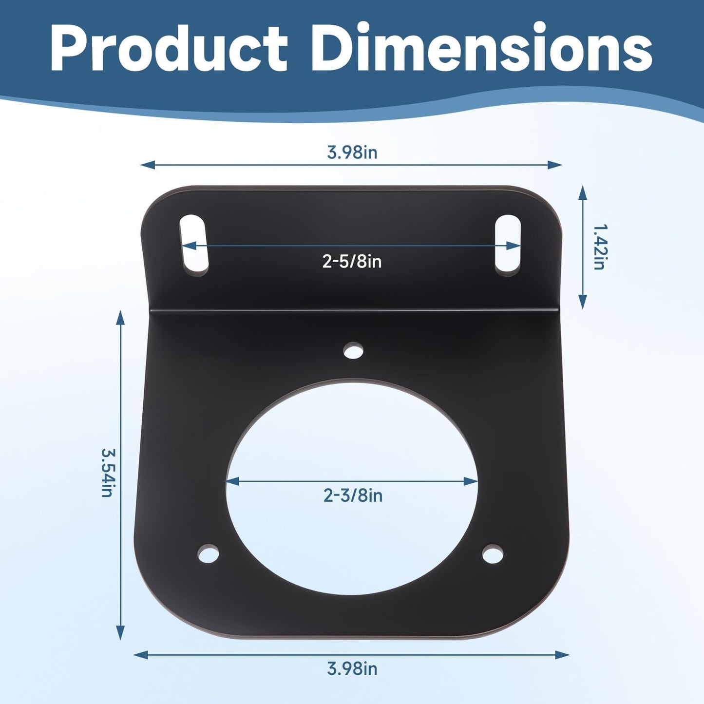 Filler Neck Mount Diesel Gas Fuel Fit for Chevy for Dodge for GMC for Ford Service Body Truck or Flatbed, 2-5/8" Screw Hole Spacing, 2-3/8" Center Hole, Works with Diesel Gas Fuel Systems(2 pack)