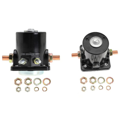 12V Black Manual Surface Mount Solenoid Relay Switch for Mercury, OMC, Sierra Marine Outboards (383622, 395419, 582708, 586180, 18-5808, 47886, 47886T) - Normally Open, 30A, Silver Contact