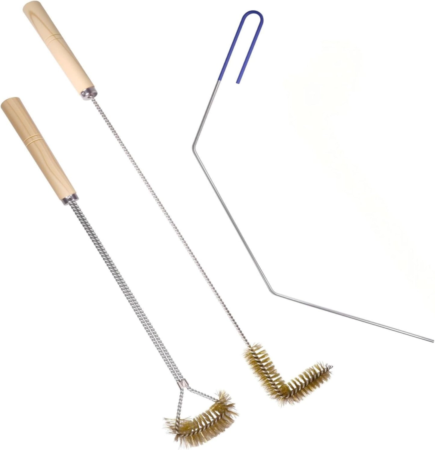 Deep Fryer Cleanout Rod 25" Stainless Steel Angled Drain Cleaning Unclogger Tool for Commercial Kitchen, Restaurant Fryer, 2 PCS