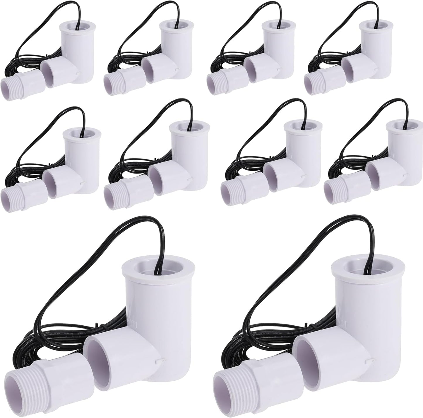 Float Switch SS2 L-Shape with 3/4 Inch Adaptor and 6Ft Wire Water Float Switch for HVAC Drain Pan Condensate Outlet (10Pack)